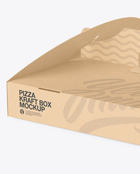 Kraft Pizza Box w/ Handle Mockup