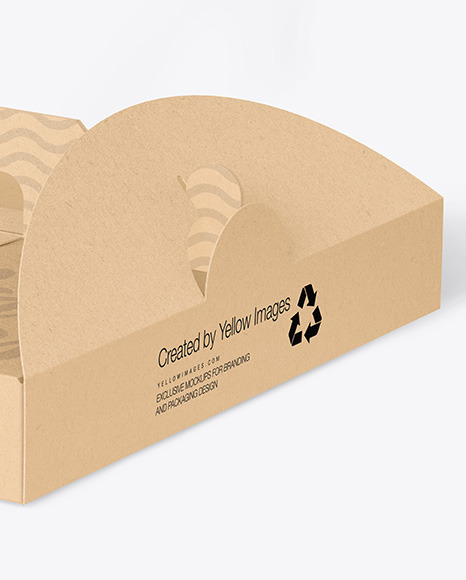 Kraft Pizza Box w/ Handle Mockup