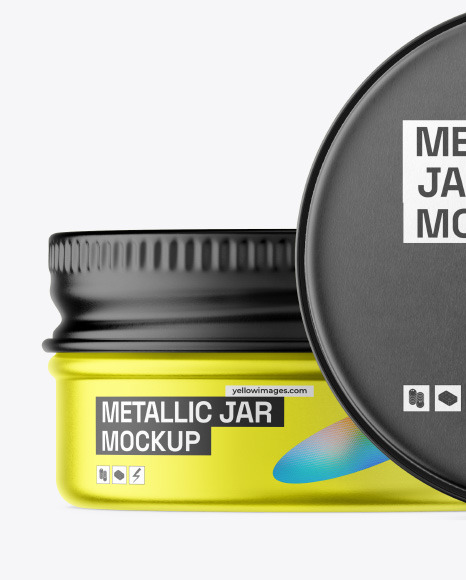 Two Metallic Jar Mockup