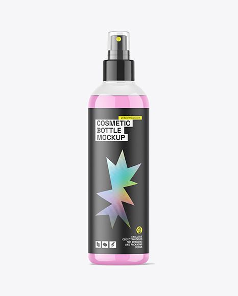 Clear Cosmetic Spray Bottle Mockup