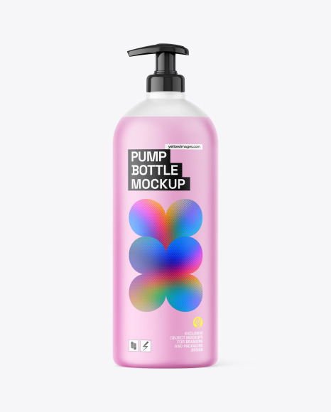 Frosted Plastic Pump Bottle Mockup - Soap package mockup
