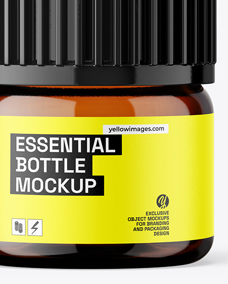 1ml Amber Essential Bottle Mockup