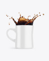Glossy Mug w/ Coffee Splash Mockup