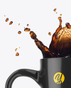 Glossy Mug w/ Coffee Splash Mockup