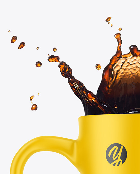 Matte Mug w/ Coffee Splash Mockup