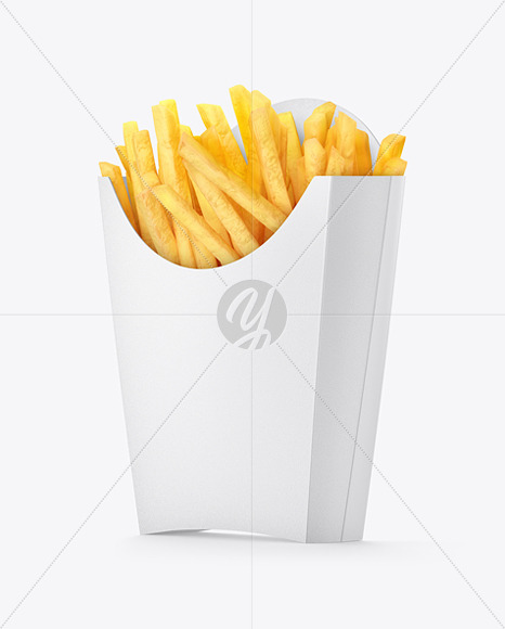 Matte Paper Large Size Packaging w/ French Fries Mockup