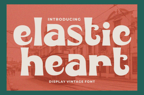 Elastic Heart - Display Vintage Font - Baseball