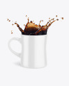 Glossy Mug w/ Coffee Splash Mockup