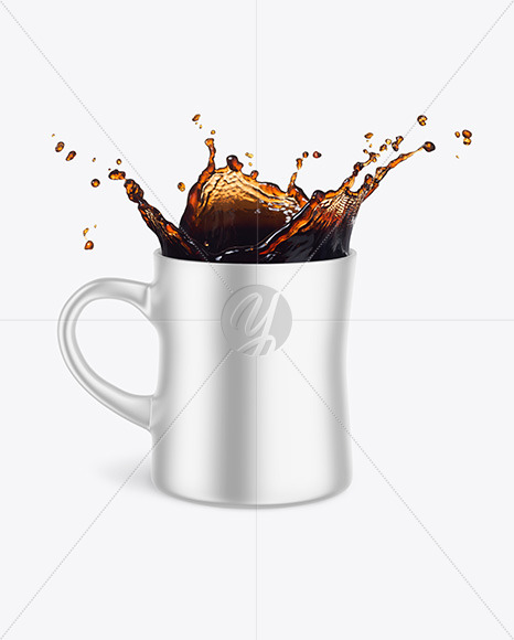 Metallic Mug w/ Coffee Splash Mockup