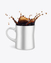 Metallic Mug w/ Coffee Splash Mockup