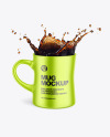 Metallic Mug w/ Coffee Splash Mockup