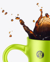 Metallic Mug w/ Coffee Splash Mockup