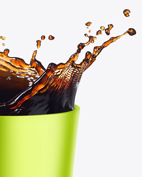 Metallic Mug w/ Coffee Splash Mockup