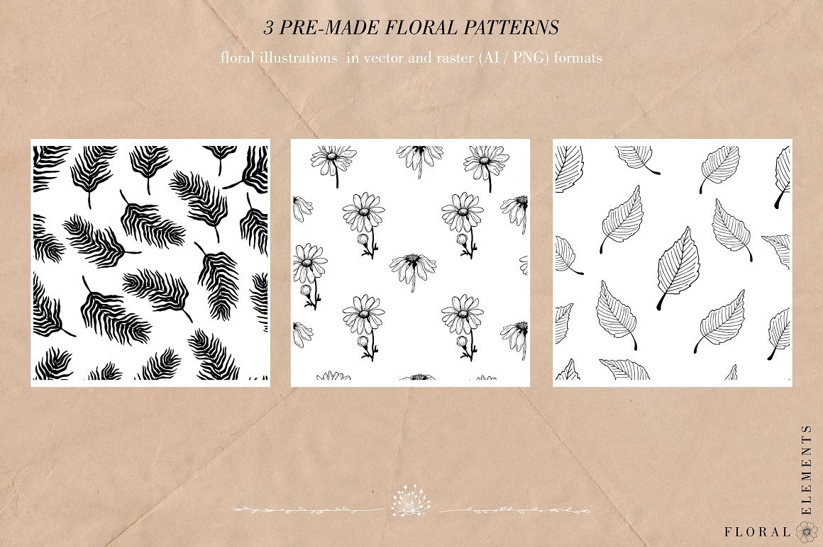 Hand-drawn Floral Collection Hand-drawn Floral Collection