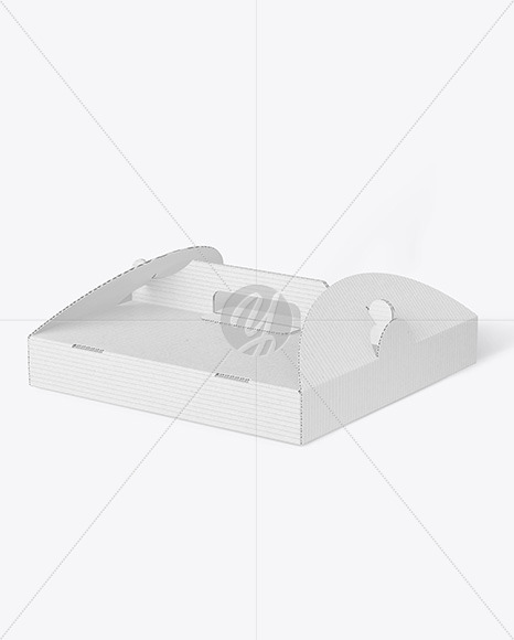 Corrugated Pizza Box w/ Handle Mockup