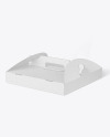 Corrugated Pizza Box w/ Handle Mockup