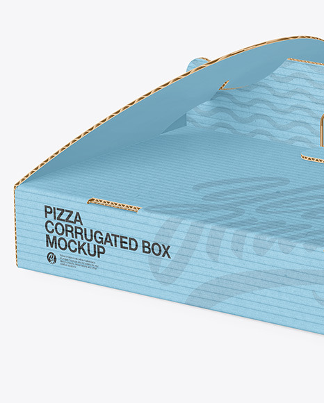 Corrugated Pizza Box w/ Handle Mockup