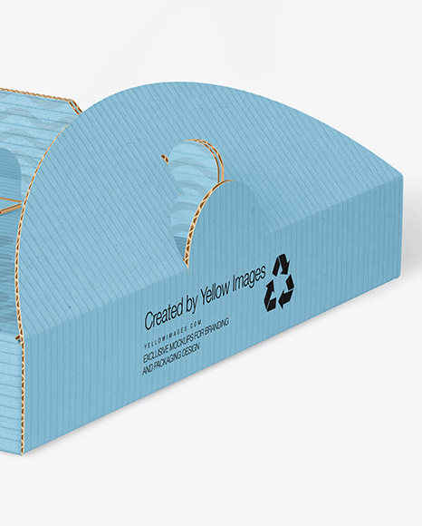 Corrugated Pizza Box w/ Handle Mockup