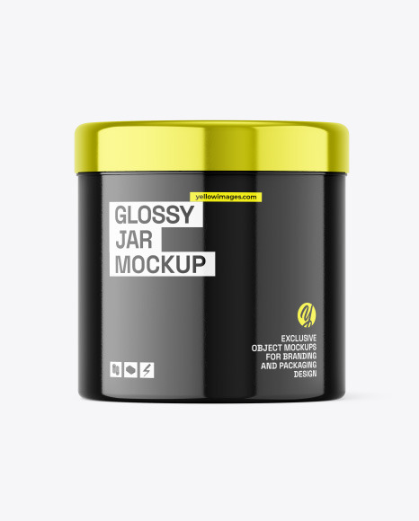 Glossy Plastic Jar Mockup