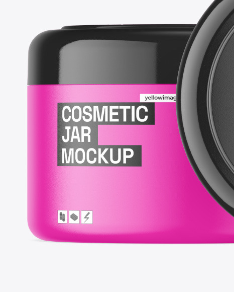 Two Plastic Cosmetic Jar Mockup