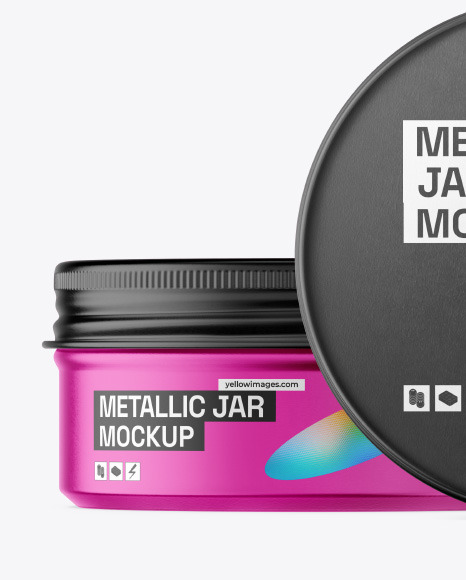 Two Metallic Jar Mockup