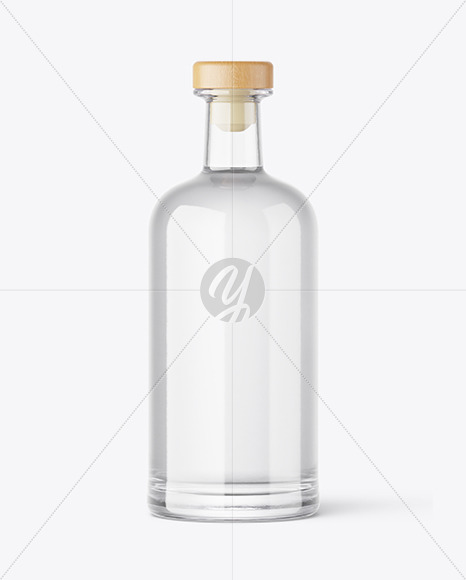 Clear Glass Vodka Bottle Mockup