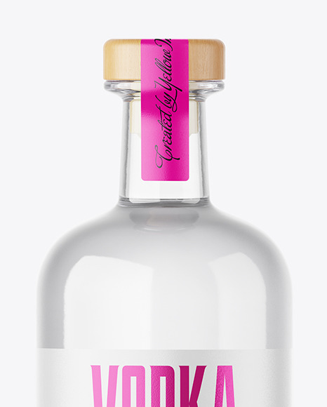 Clear Glass Vodka Bottle Mockup