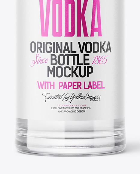 Clear Glass Vodka Bottle Mockup