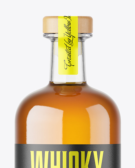 Clear Glass Whisky Bottle Mockup