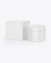 Box with Cosmetic Jar Mockup