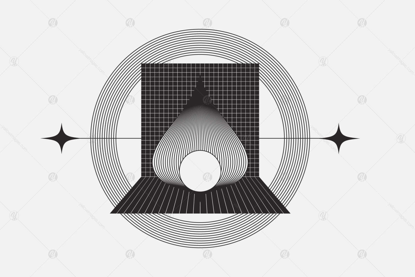 Abstract Boho Linear Vector Shapes Abstract Boho Linear Vector Shapes