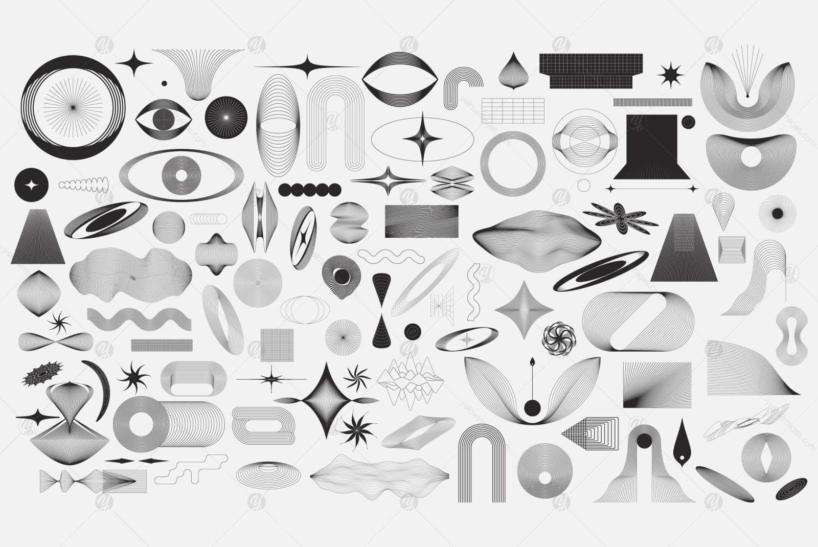 Abstract Boho Linear Vector Shapes Abstract Boho Linear Vector Shapes
