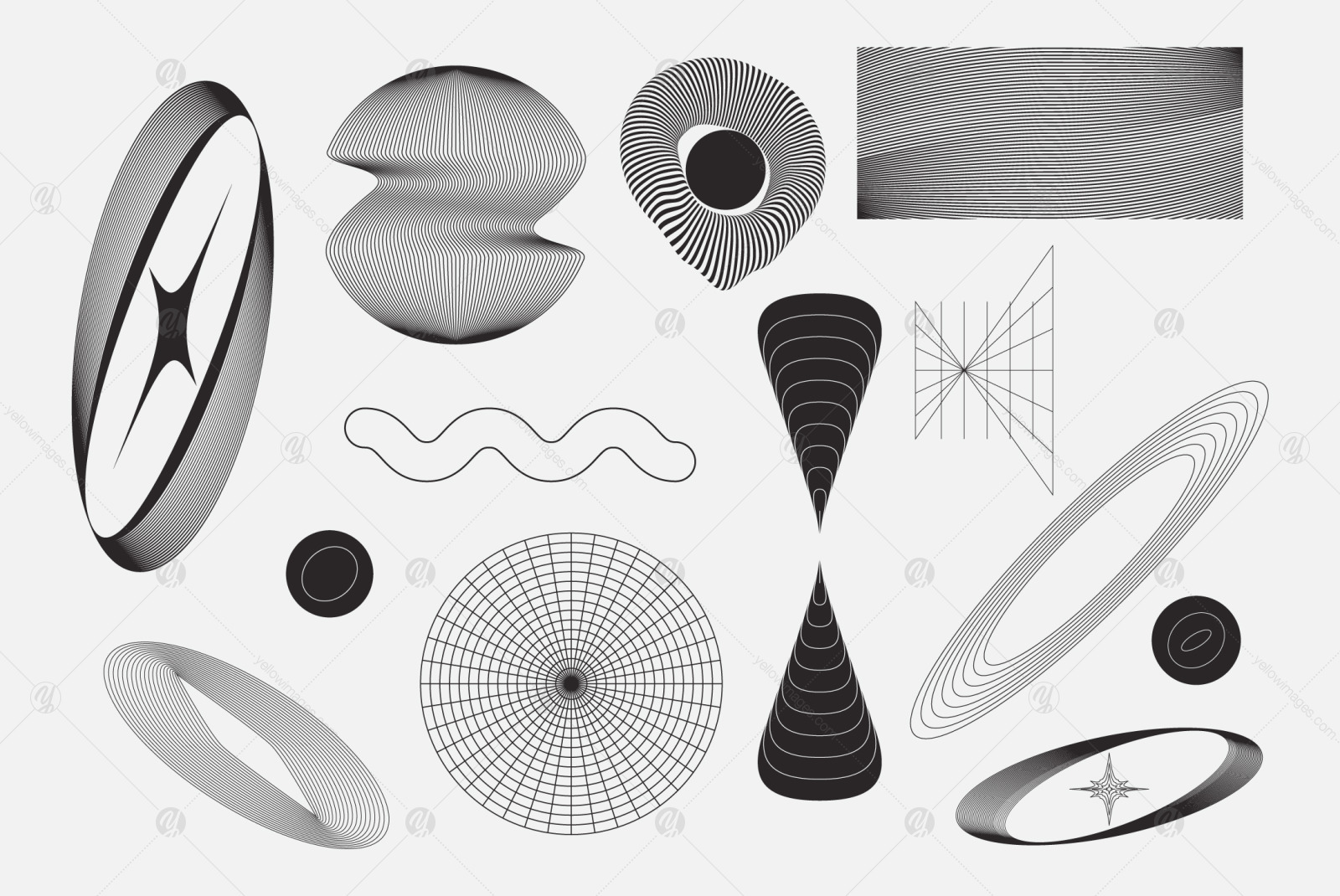 Abstract Boho Linear Vector Shapes Abstract Boho Linear Vector Shapes
