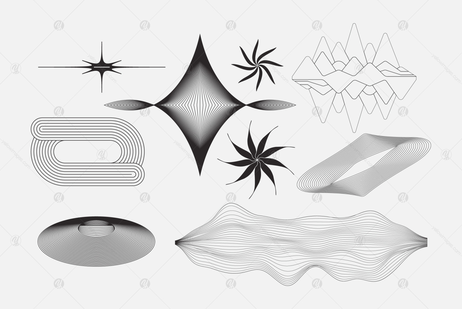 Abstract Boho Linear Vector Shapes Abstract Boho Linear Vector Shapes