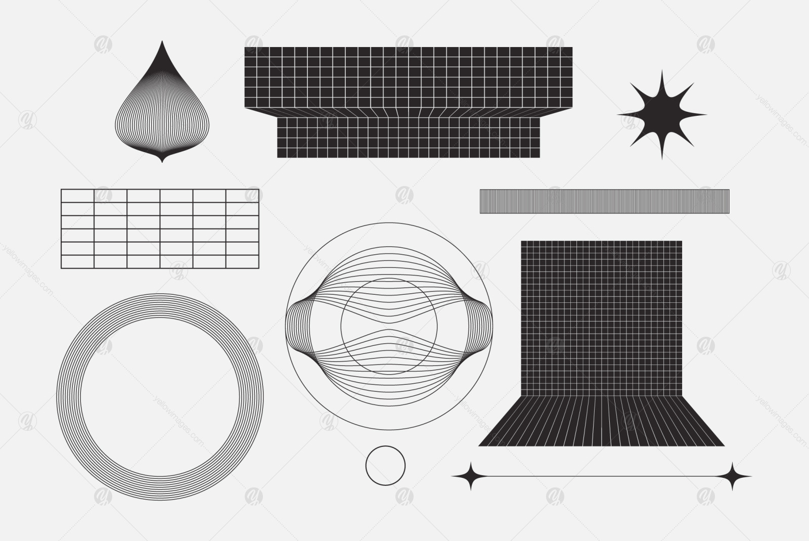 Abstract Boho Linear Vector Shapes Abstract Boho Linear Vector Shapes