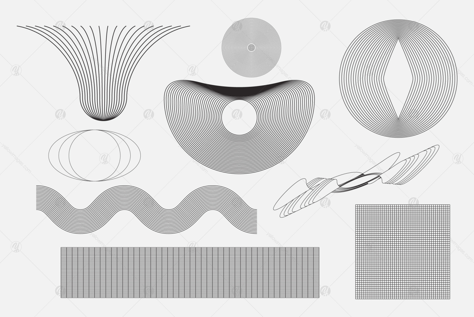 Abstract Boho Linear Vector Shapes Abstract Boho Linear Vector Shapes