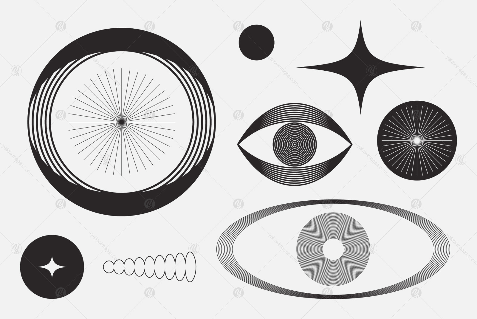 Abstract Boho Linear Vector Shapes Abstract Boho Linear Vector Shapes
