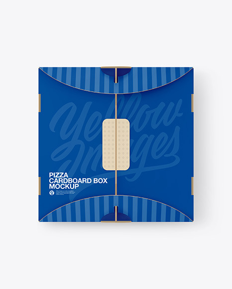 Cardboard Pizza Box w/ Handle Mockup