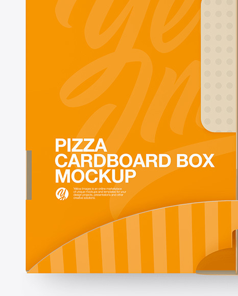 Cardboard Pizza Box w/ Handle Mockup