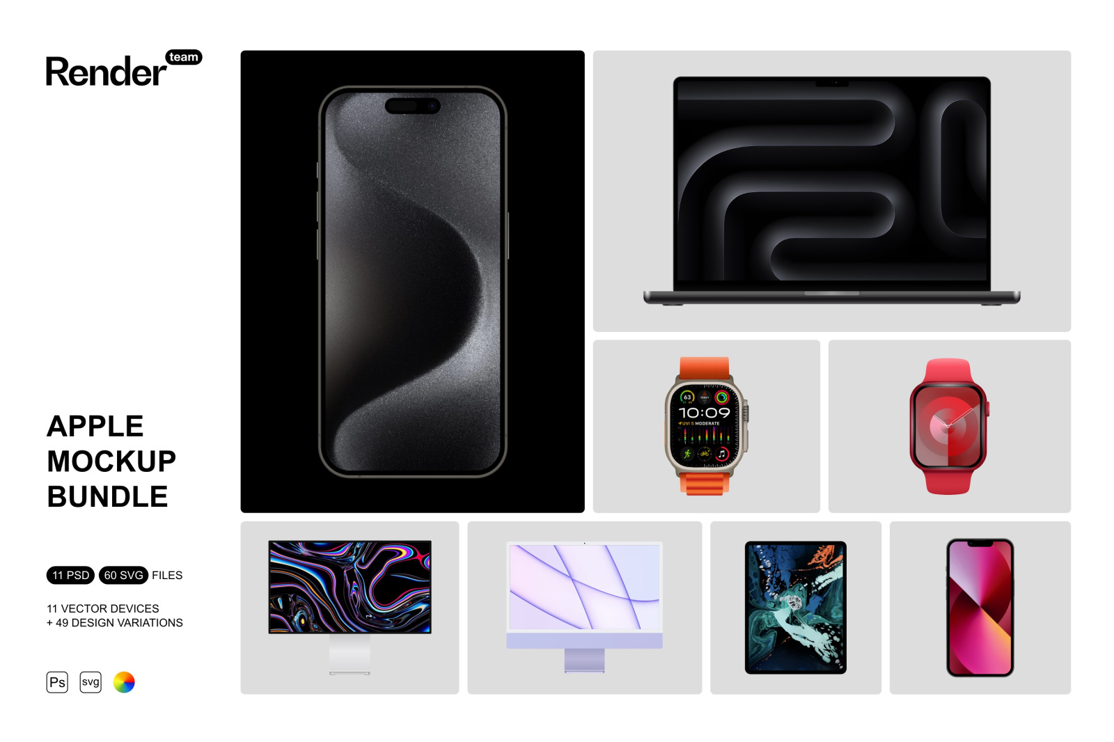 Apple Devices Mockup Bundle Apple Devices Mockup Bundle
