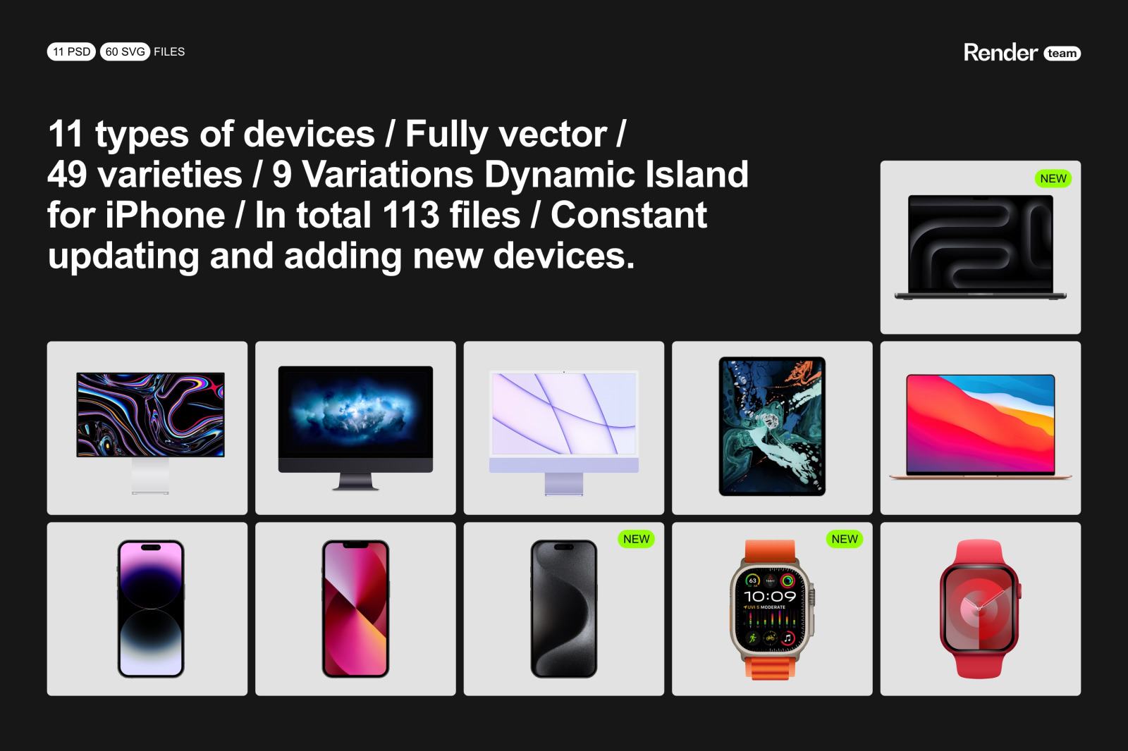 Apple Devices Mockup Bundle Apple Devices Mockup Bundle