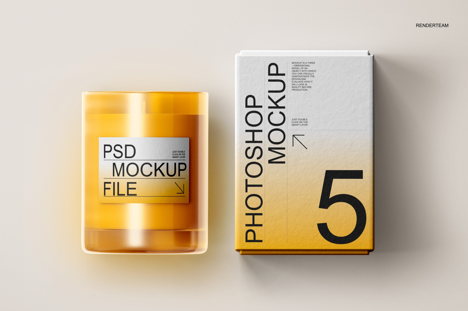 Candle and Paper Box Mockup Set Candle and Paper Box Mockup Set