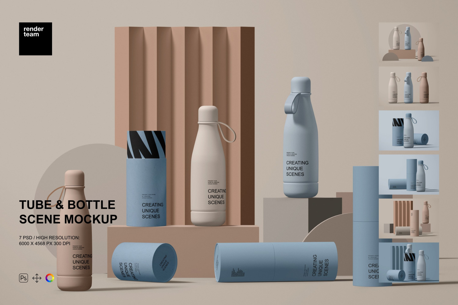 Tube and Bottle Mockup Set