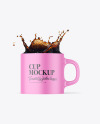 Matte Cup w/ Coffee Splash Mockup