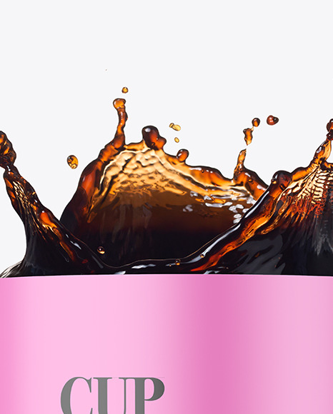 Matte Cup w/ Coffee Splash Mockup