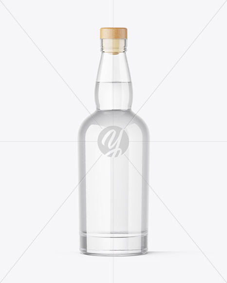 Clear Glass Vodka Bottle Mockup