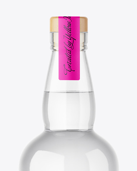 Clear Glass Vodka Bottle Mockup