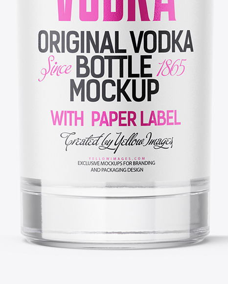 Clear Glass Vodka Bottle Mockup