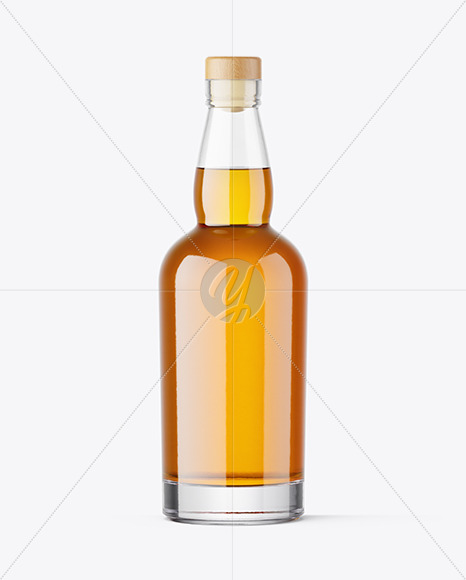 Clear Glass Whisky Bottle Mockup