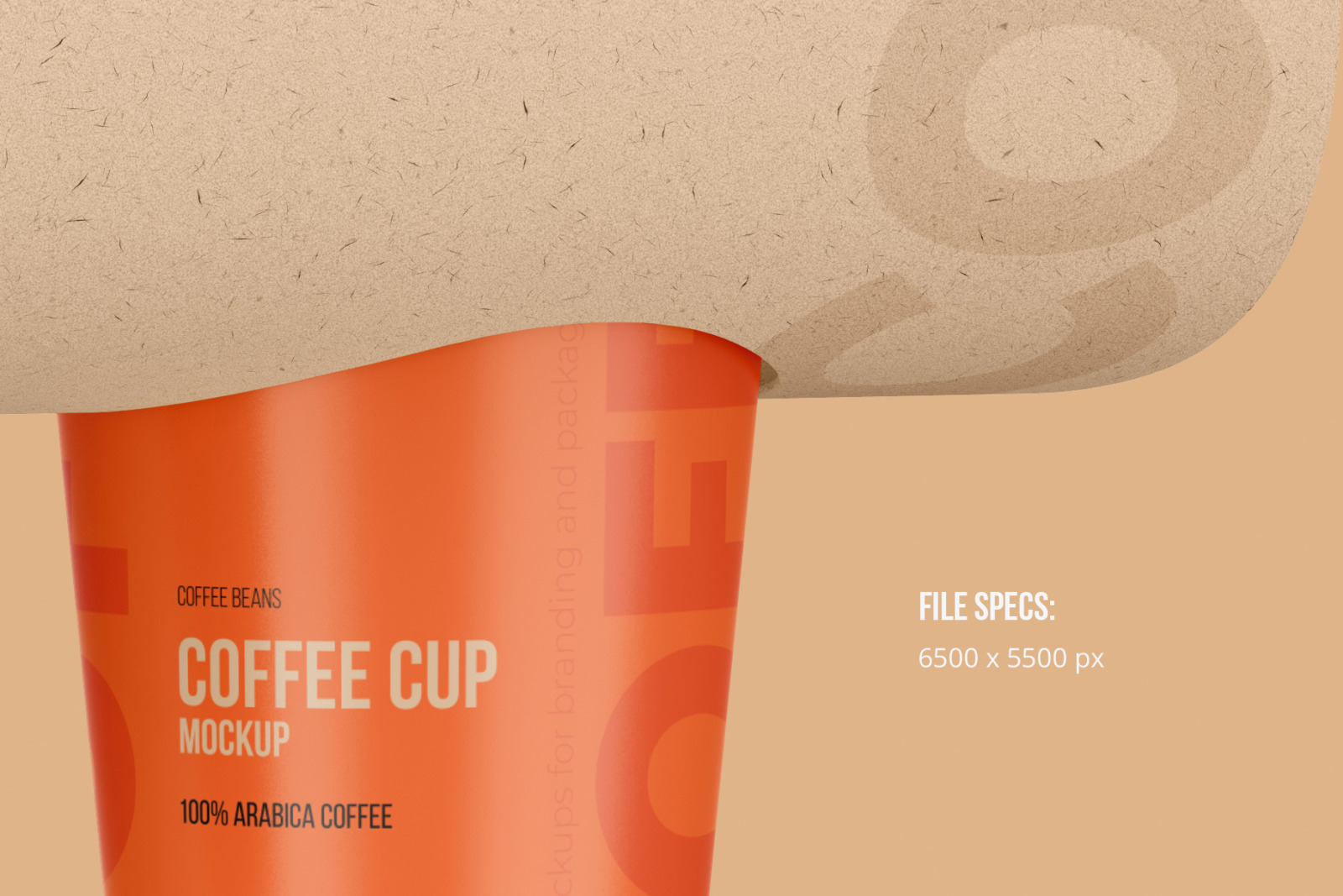 Craft Coffee Cups Holder, Carrier Half Side view mockup